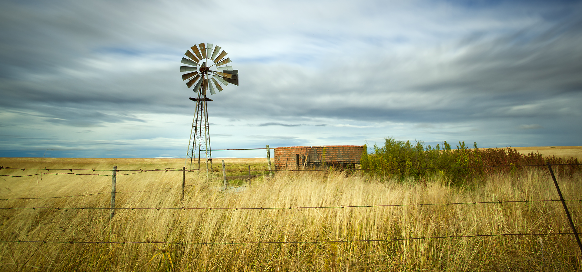 windmill in a prairie 